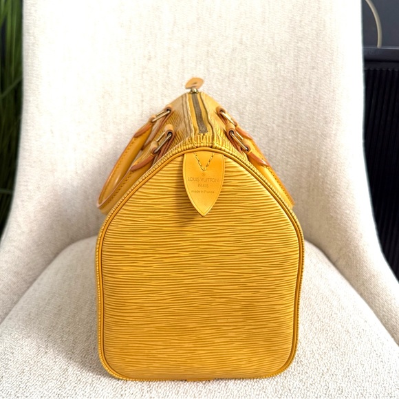 Authentic Louis Vuitton Speedy 25 satchel bag yellow Epi leather - Picture 8 of 16